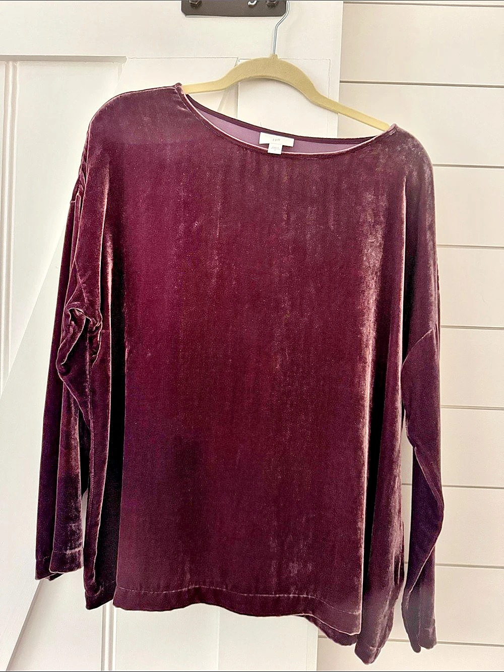 J.Jill Velvet Long Sleeve Top in Purple Size Medium